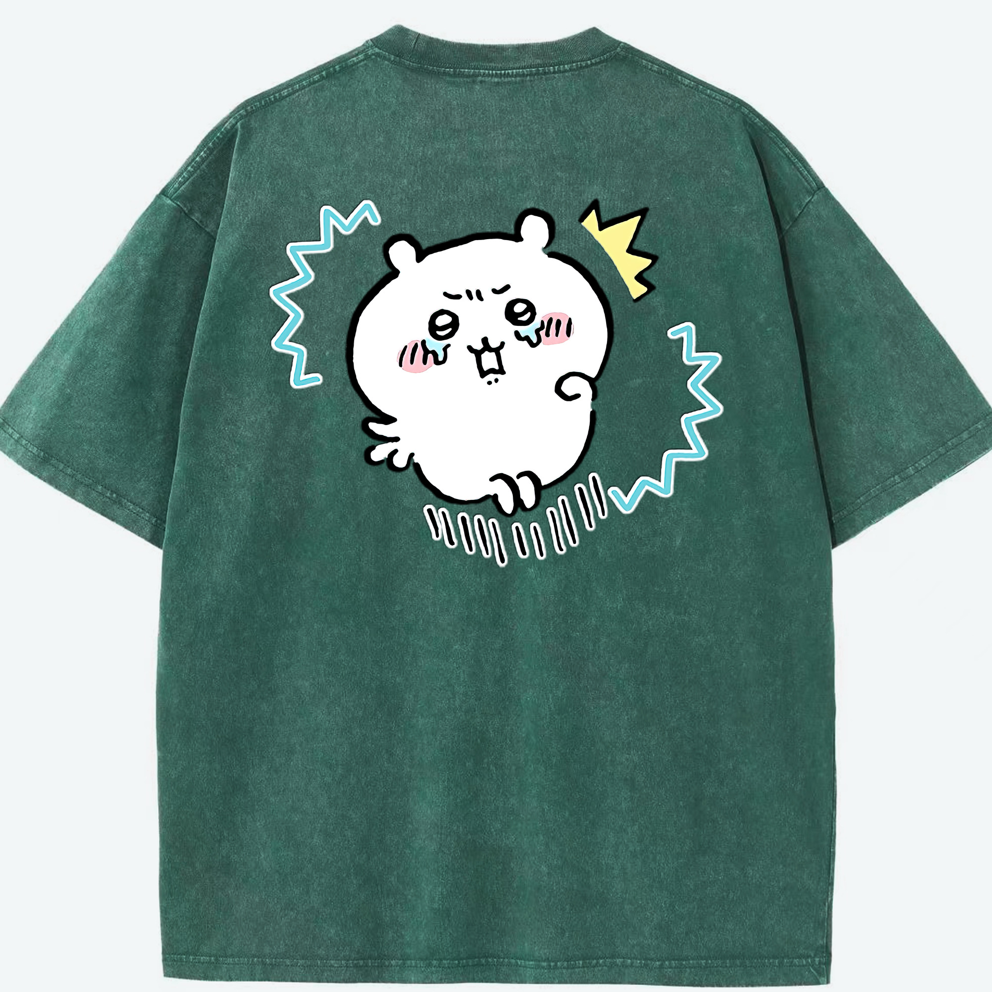 （画像用） ちいかわ ちいかわ Chii-kawa chiikawa 綿100% ヴィンテージ風 半袖Tシャツ（背面プリント）